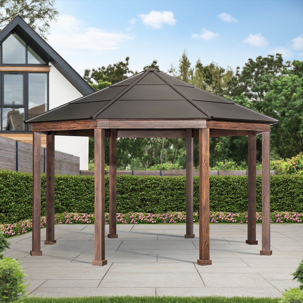 Sunjoy 15 ft. x 15 ft. Daybreak Octagon Hard Top Gazebo