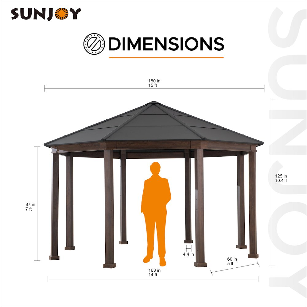 Sunjoy 15 ft. x 15 ft. Daybreak Octagon Hard Top Gazebo