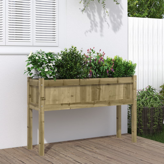 vidaXL Garden Planter with Legs 43.3"x12.2"x27.6" Impregnated Wood Pine