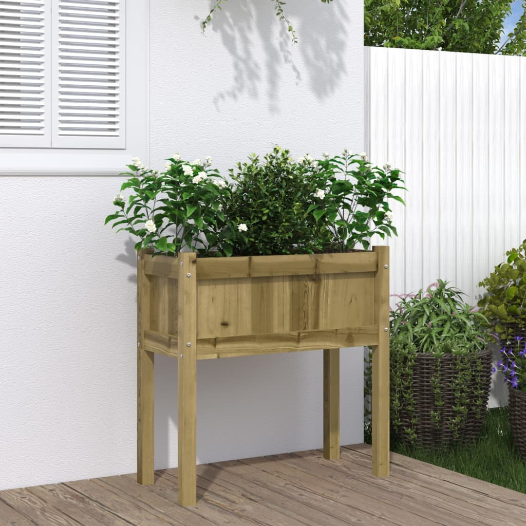 vidaXL Garden Planter with Legs 27.6"x12.2"x27.6" Impregnated Wood Pine