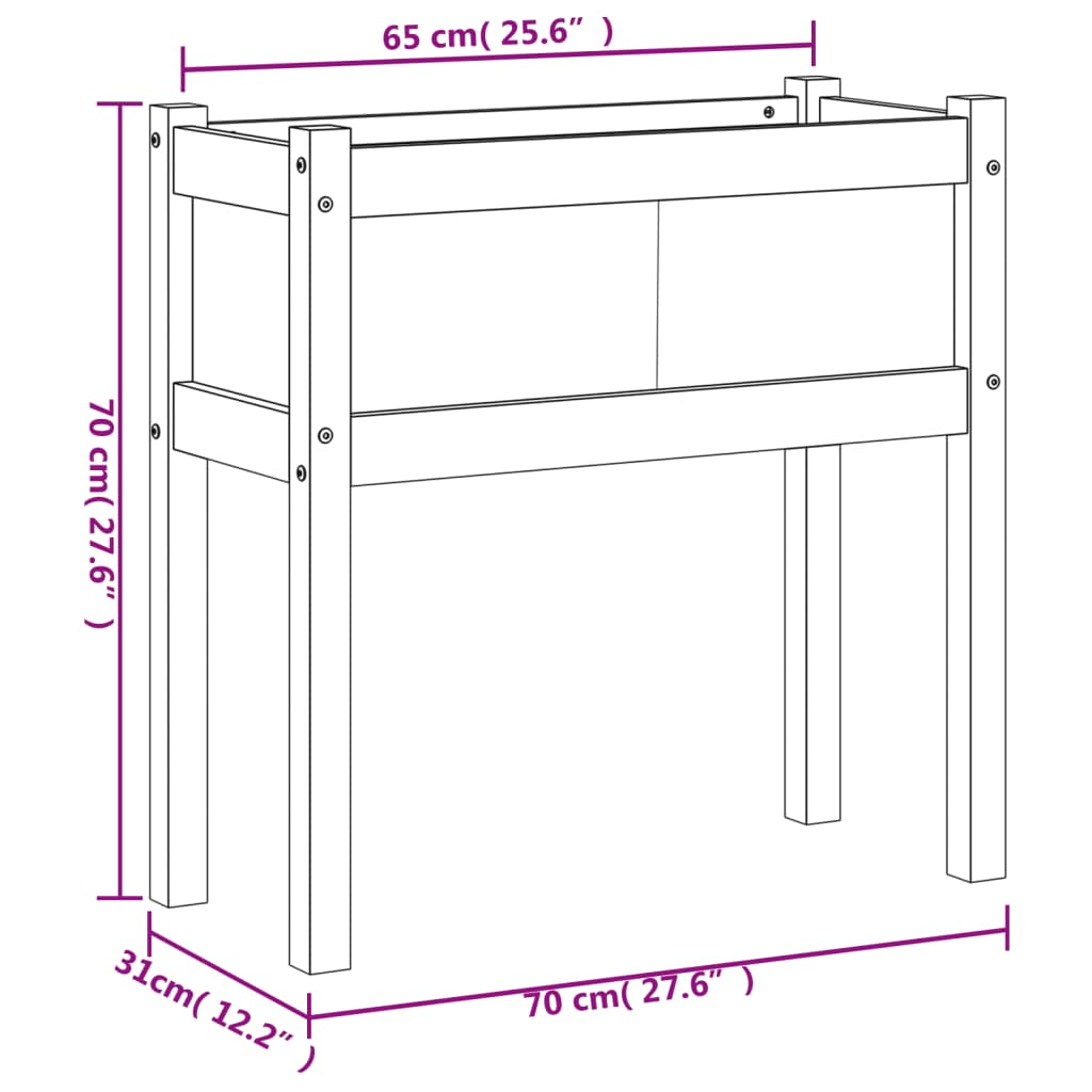 vidaXL Garden Planter with Legs 27.6"x12.2"x27.6" Impregnated Wood Pine