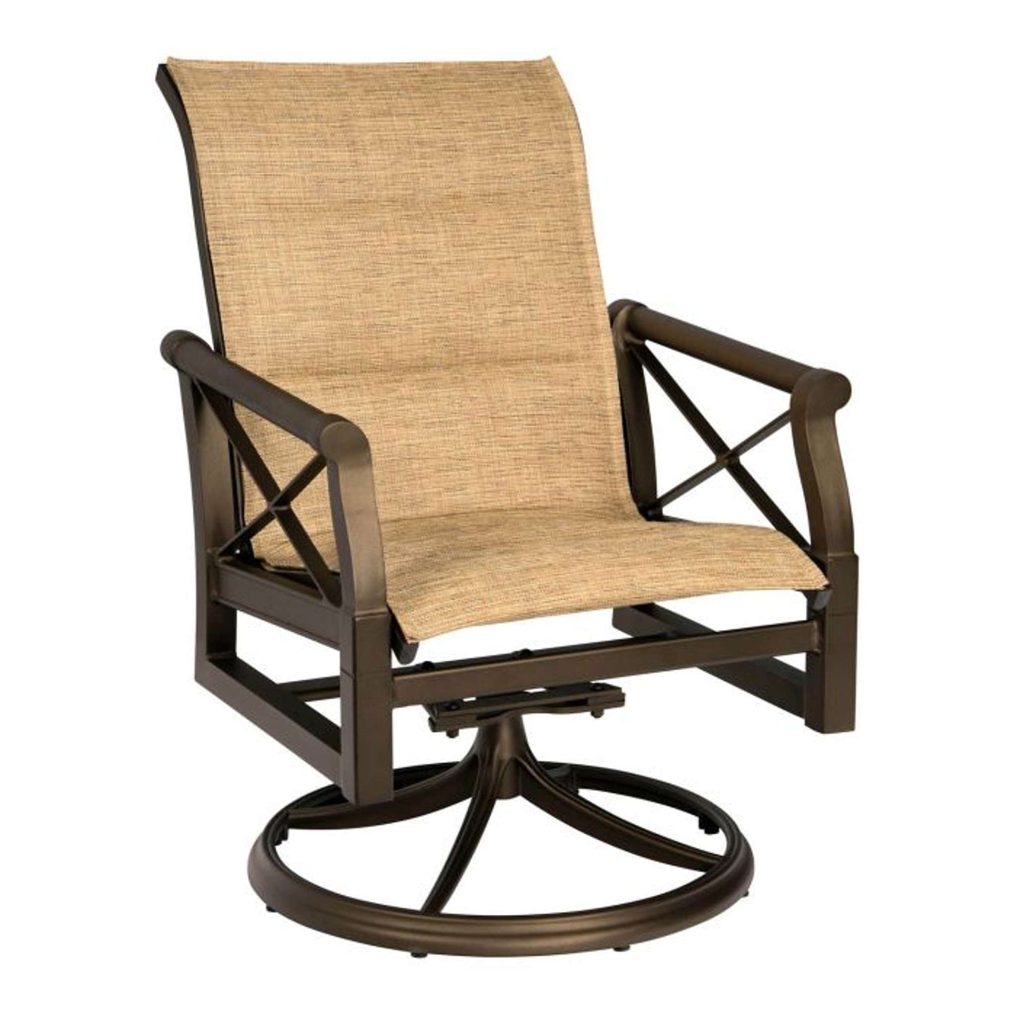 Andover Padded Sling Swivel Rocking Dining Arm Chair