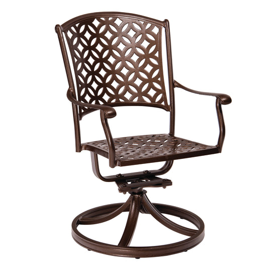 Casa Cast Aluminum Swivel Rocking Dining Arm Chair