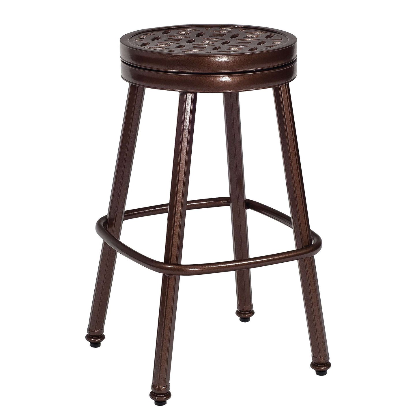 Casa Cast Aluminum Round Swivel Bar Stool with Seat Pad