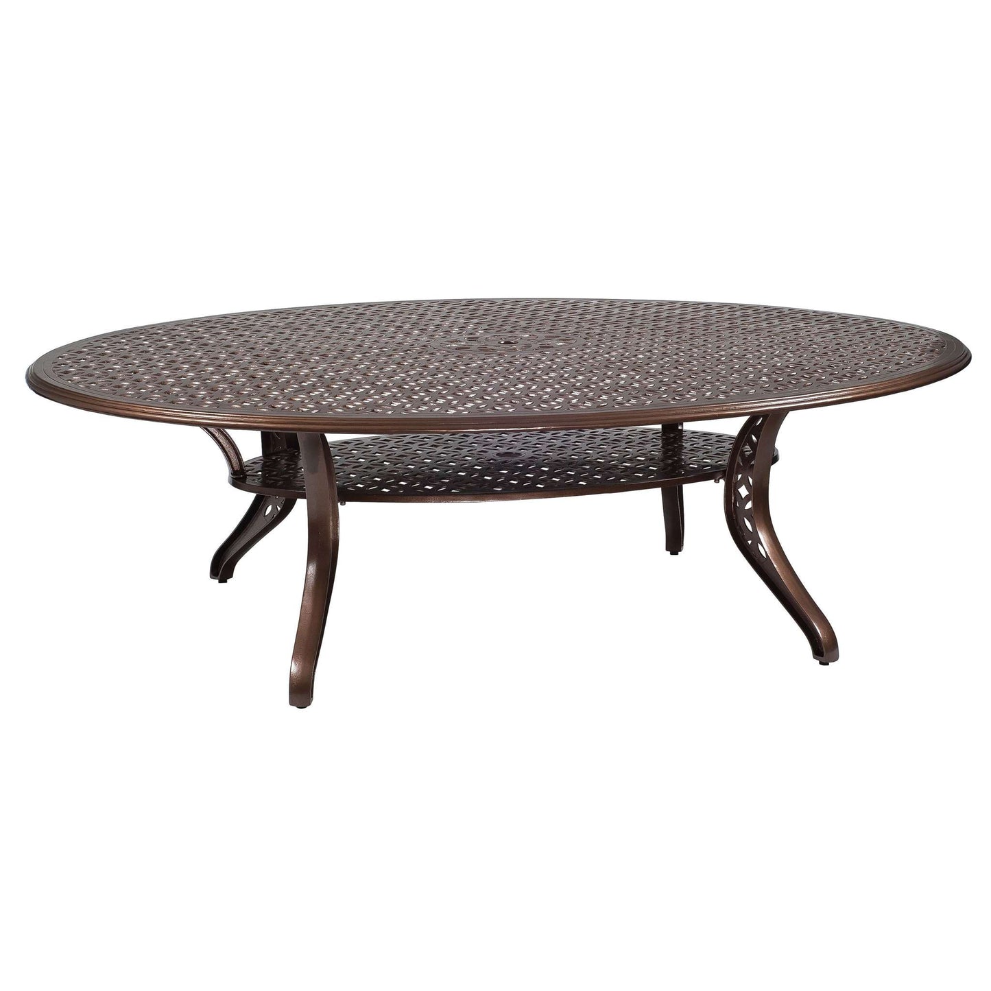 Casa Cast Aluminum Oval Dining Umbrella Table