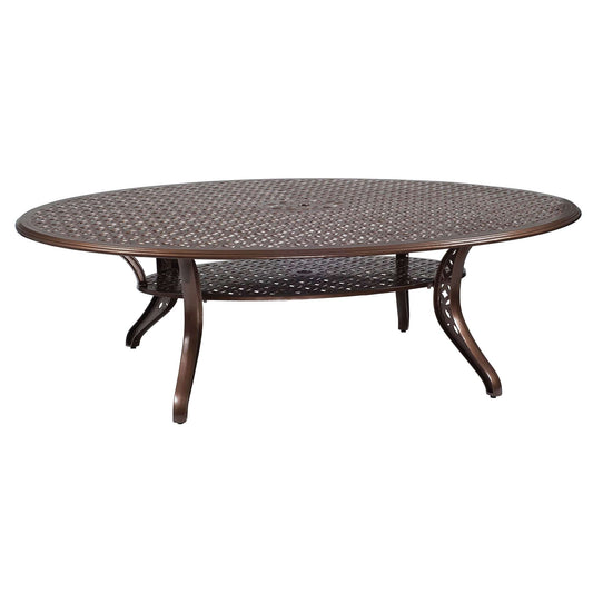 Casa Cast Aluminum Oval Dining Umbrella Table