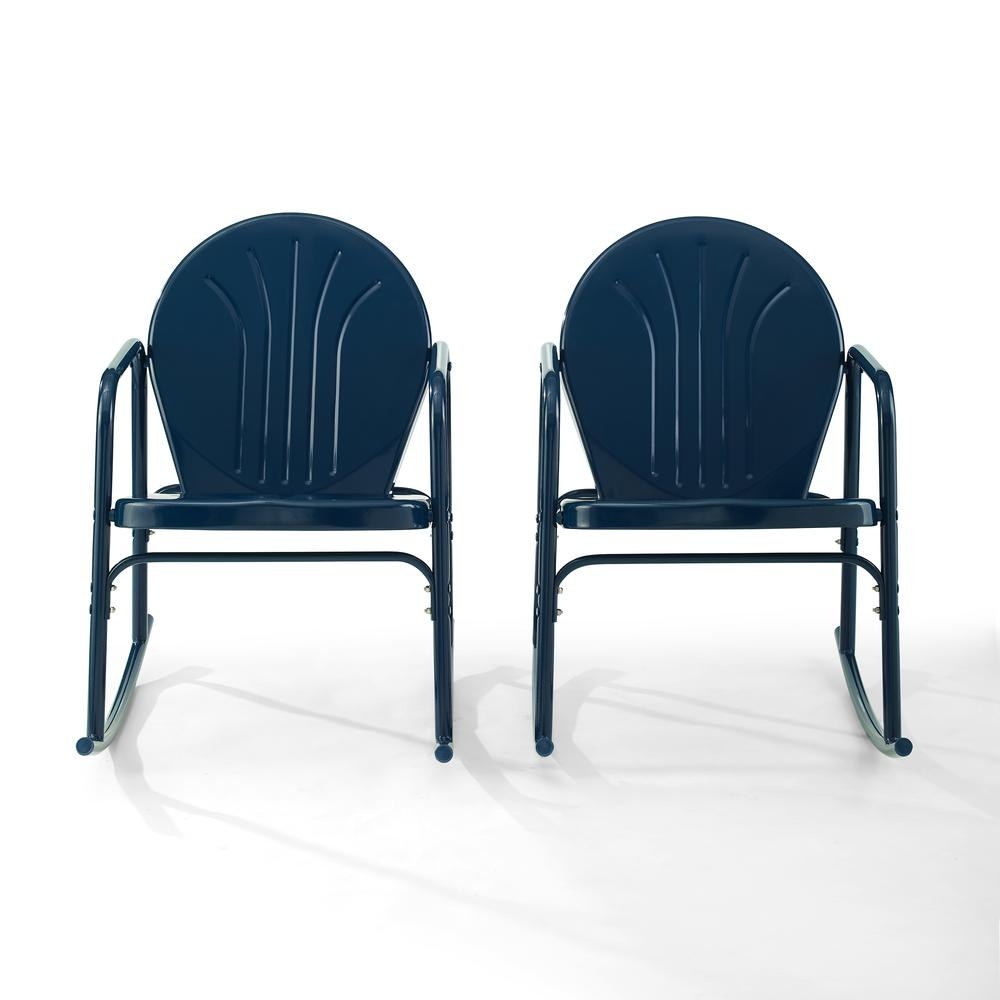 Griffith 2Pc Outdoor Metal Rocking Chair Set Navy Gloss - 2 Rocking Chairs