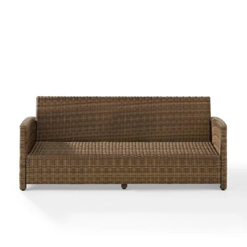 Bradenton Outdoor Wicker Sofa Sand/Weathered Brown