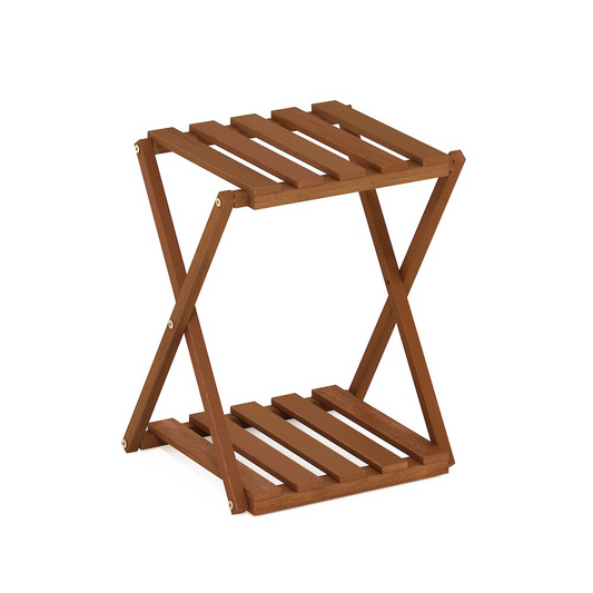 Outdoor Toolless Multipurpose Folding Display Shelf, Plant Stand, Side Table