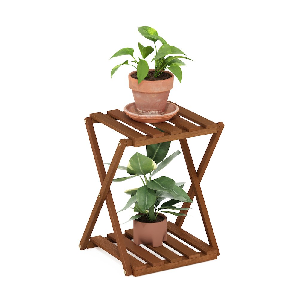 Outdoor Toolless Multipurpose Folding Display Shelf, Plant Stand, Side Table