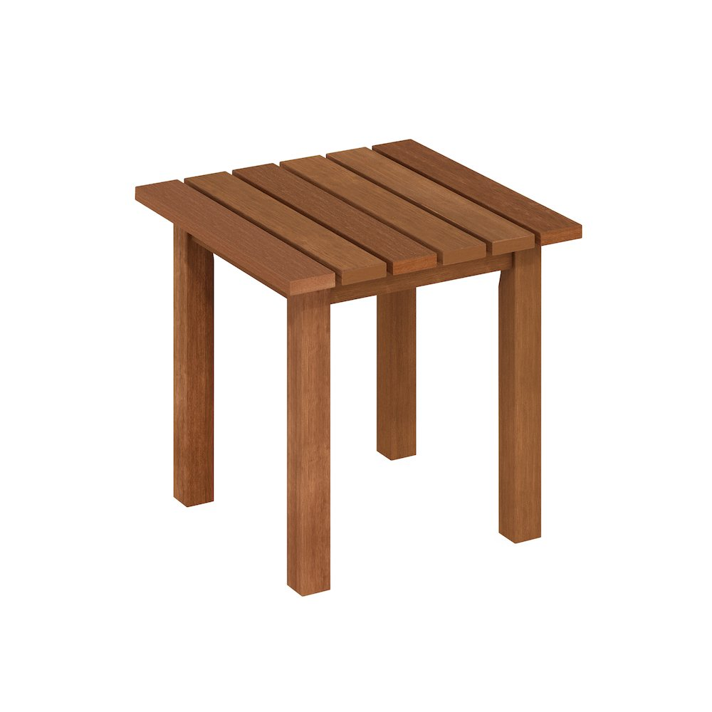 Tioman Hardwood Outdoor Patio End Table, Side Table in Teak Oil, Natural