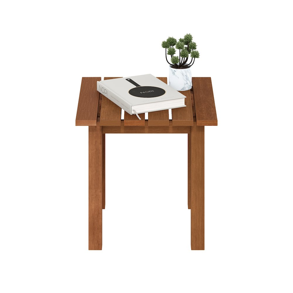 Tioman Hardwood Outdoor Patio End Table, Side Table in Teak Oil, Natural