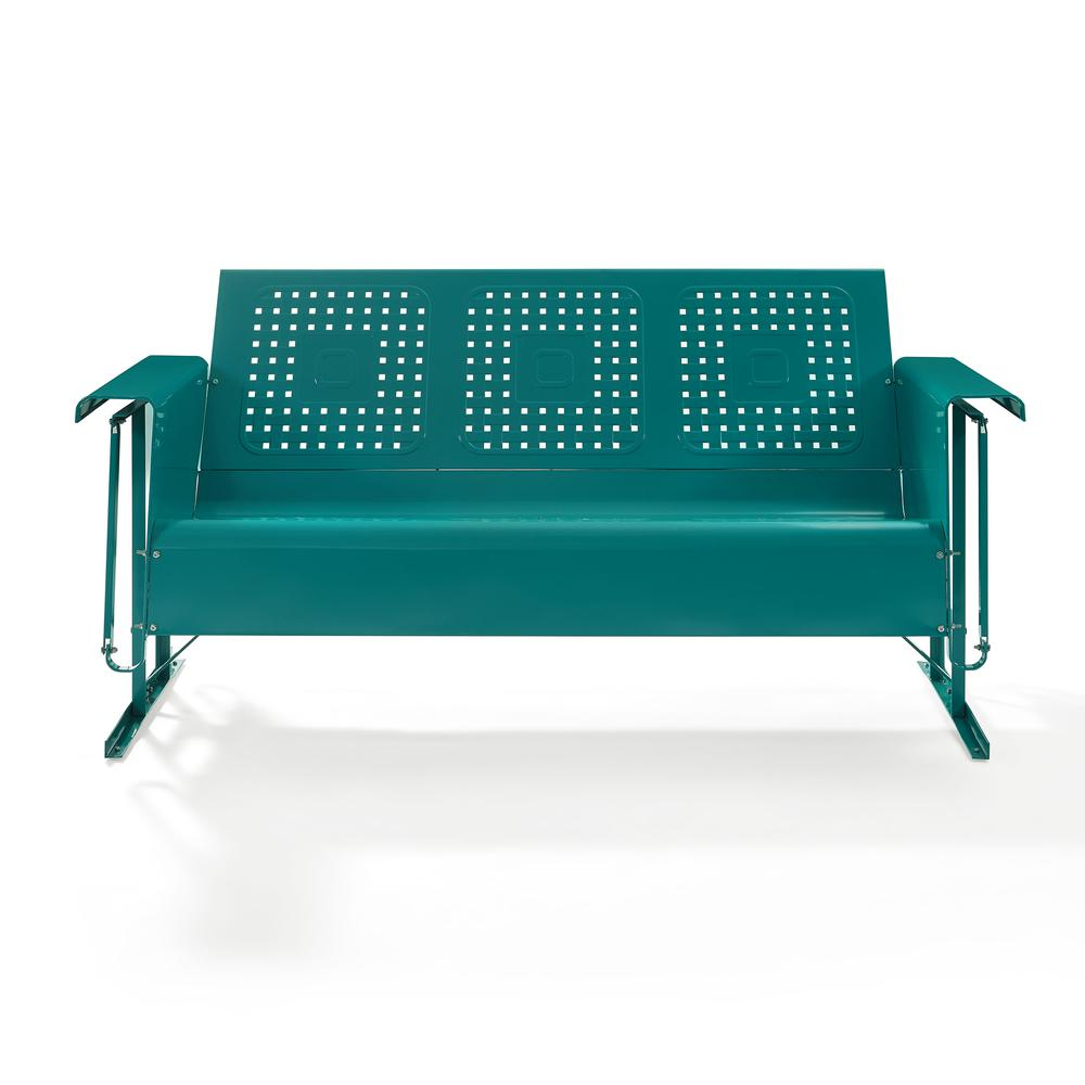 Bates Outdoor Metal Sofa Glider Turquoise