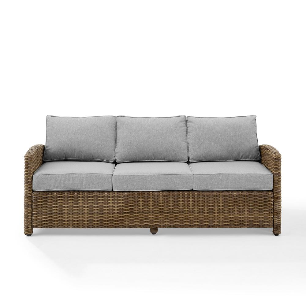 Bradenton Outdoor Wicker Sofa Weathered Brown /Gray