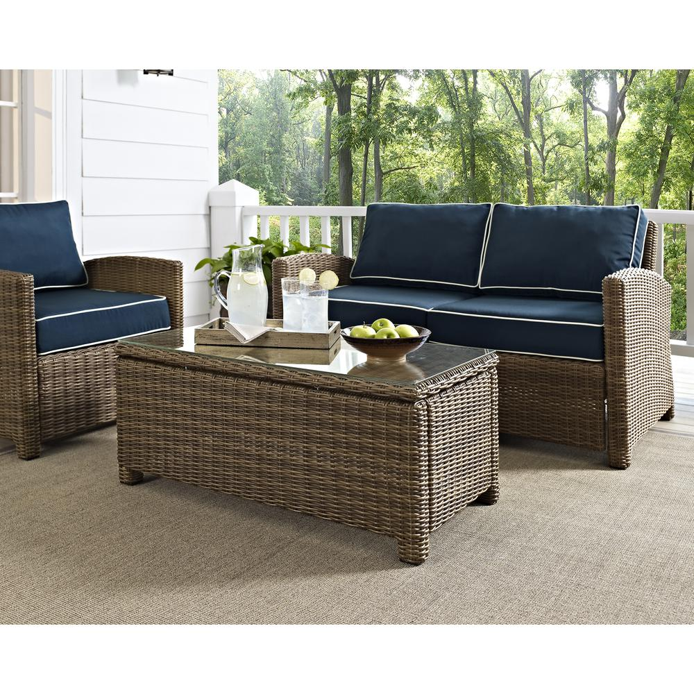 Bradenton Outdoor Wicker Coffee Table Weathered Brown