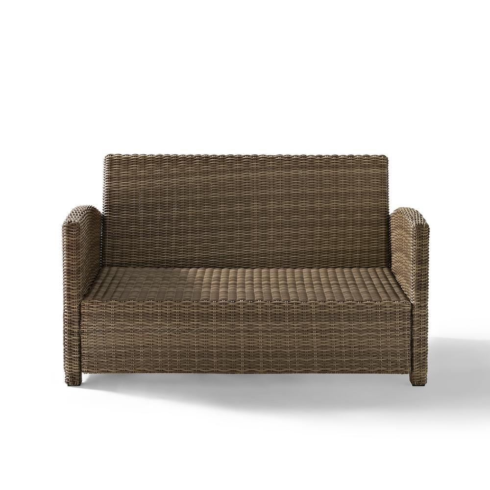 Bradenton Outdoor Wicker Loveseat Navy/Weathered Brown