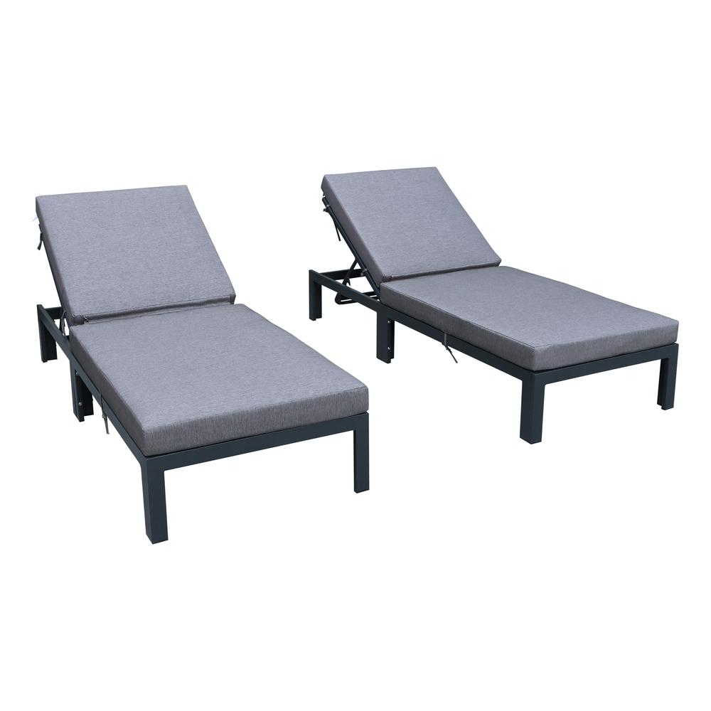 Chelsea Modern Outdoor Chaise Lounge Chair With Cushions Set of 2