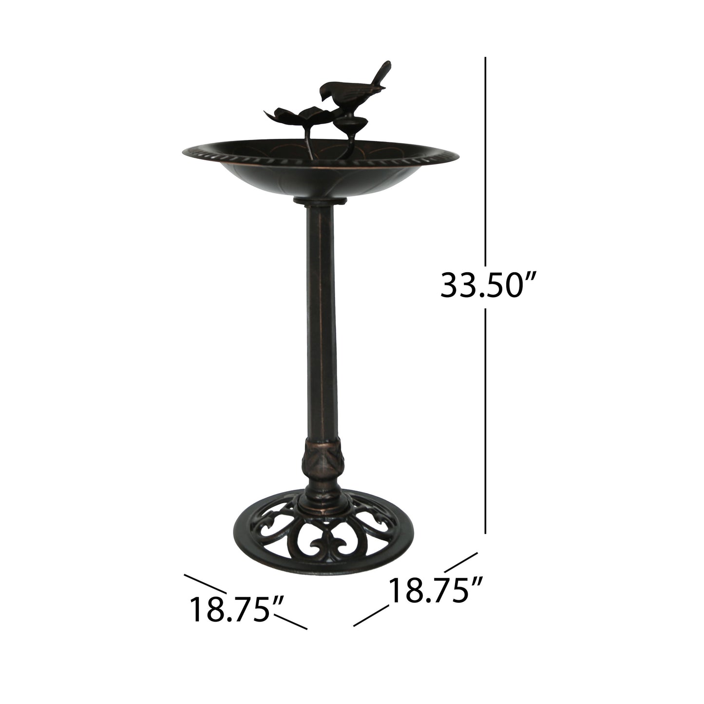 Outdoor Aluminum and Iron Bird Bath