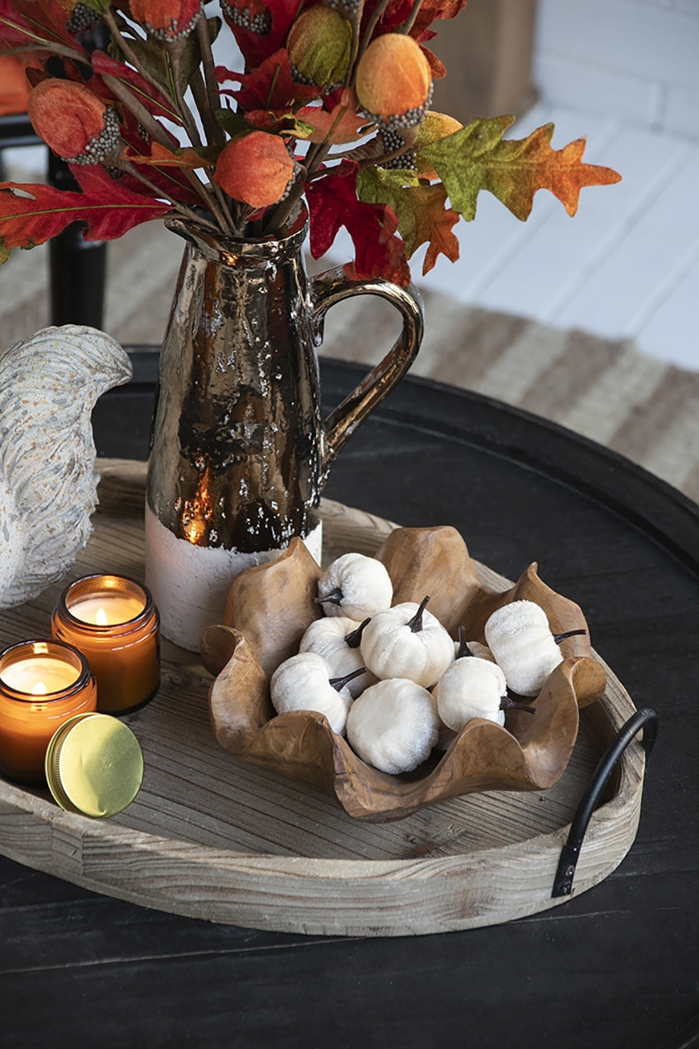 Set of 4, 2" Velvety Pumpkin In Mesh Bag, Bag/12, White, for Holiday Harvest Festival Fall Festival & Thanksgiving