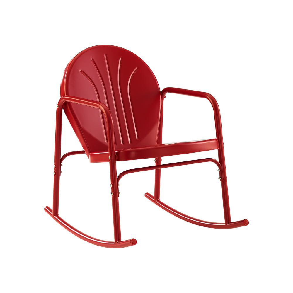 Griffith 2Pc Outdoor Metal Rocking Chair Set Bright Red Gloss - 2 Rocking Chairs