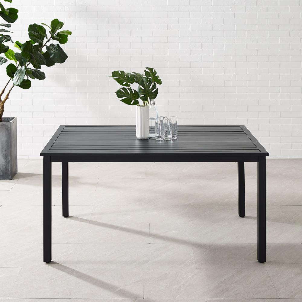 Hansen Outdoor Metal Dining Table Matte Black