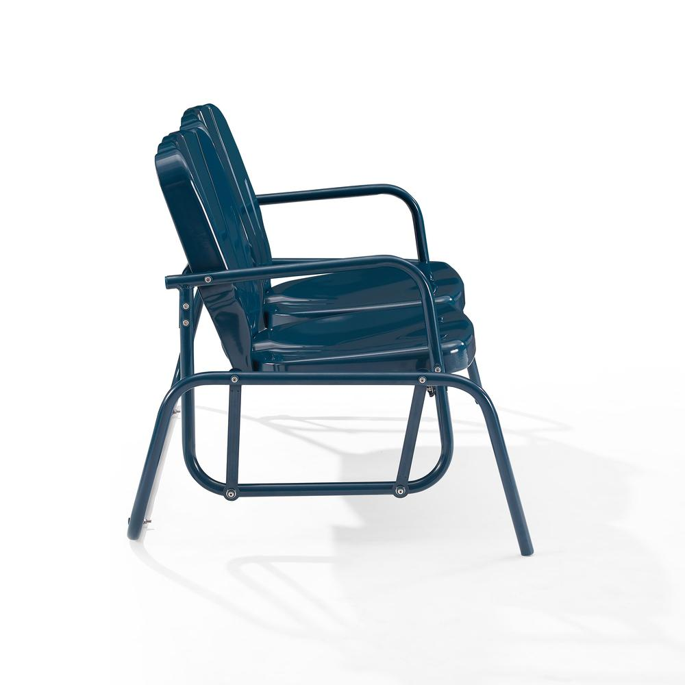 Ridgeland Outdoor Metal Loveseat Glider Navy Gloss