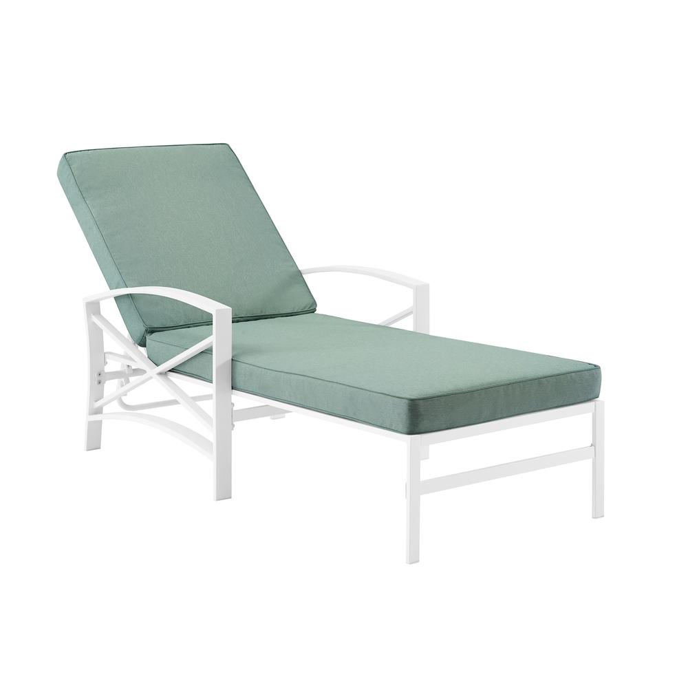 Kaplan Outdoor Metal Chaise Lounge Mist/White