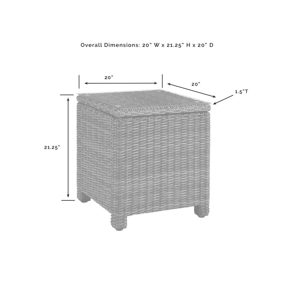 Bradenton 5Pc Outdoor Wicker Sofa Set W/Fire Table Gray/Weathered Brown - Sofa, Side Table, Tucson Fire Table, & 2 Armchairs