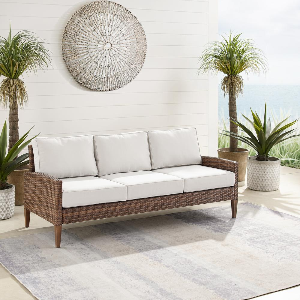 Capella Outdoor Wicker Sofa Creme/Brown