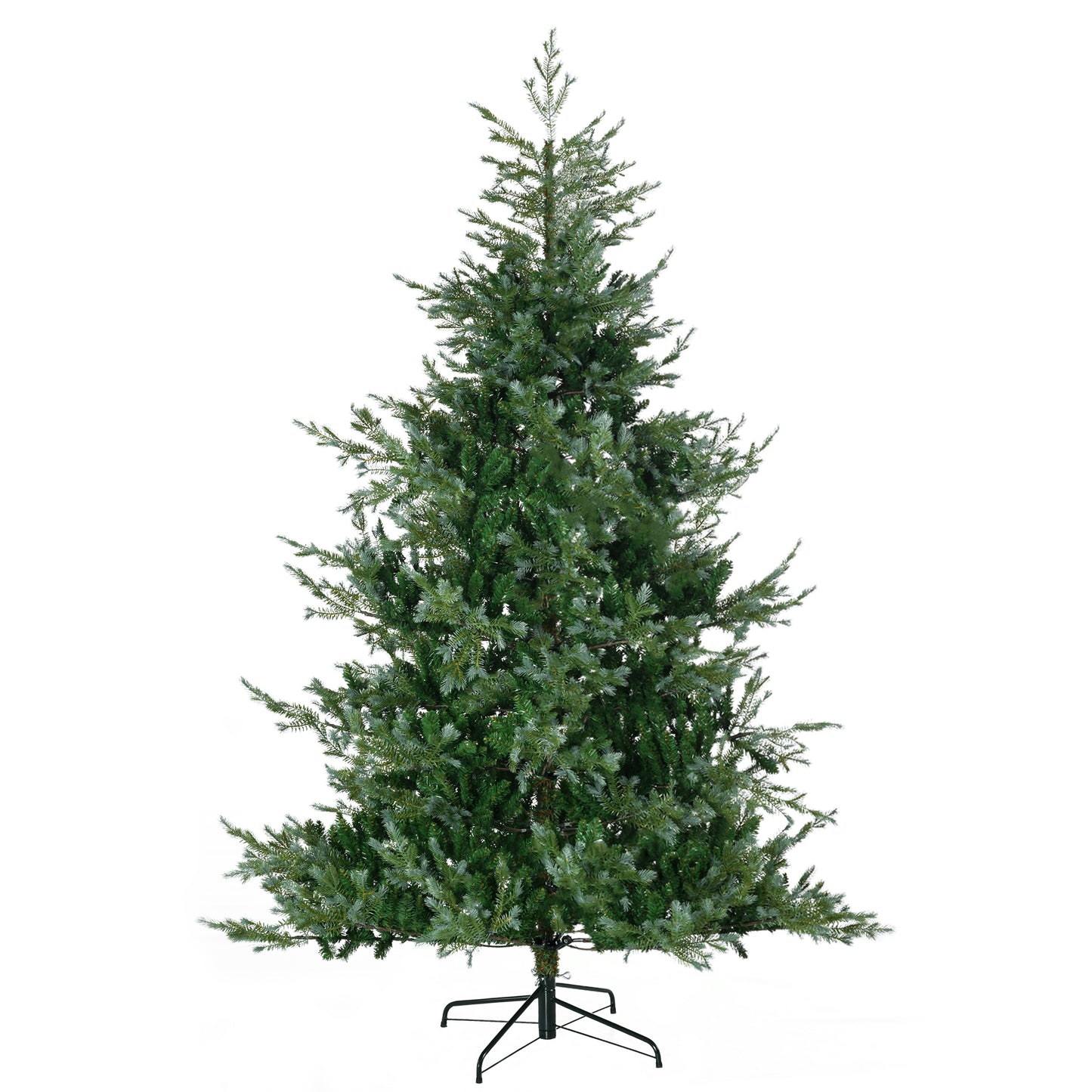 HOMCOM 7.5ft Artificial Christmas Tree Holiday Décor with 1288 Branches, Auto Open, Steel Base, Wide Shape, Easy-to-Shape Branches