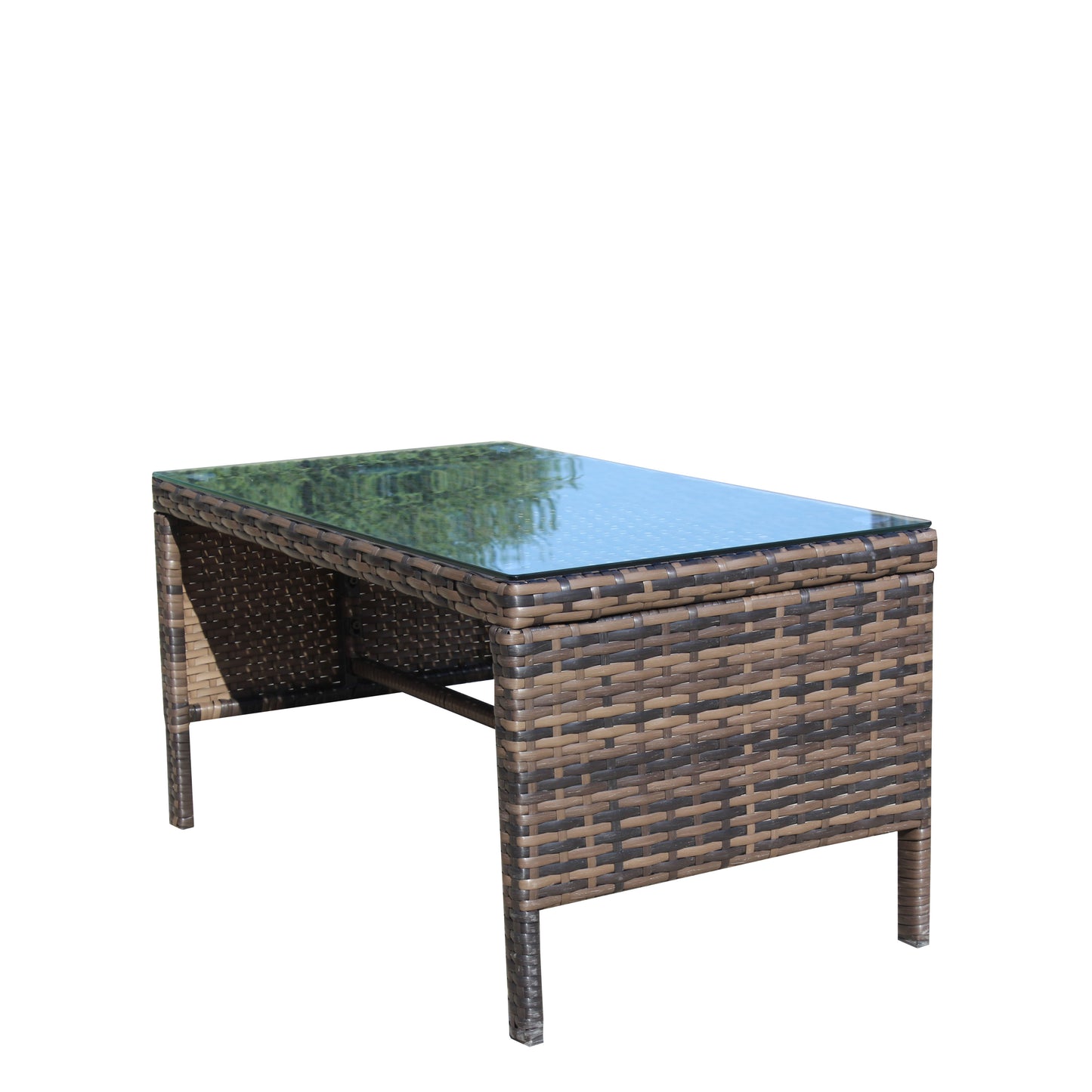 Outdoor patio Furniture 1 Coffee Table with clear tempered glass