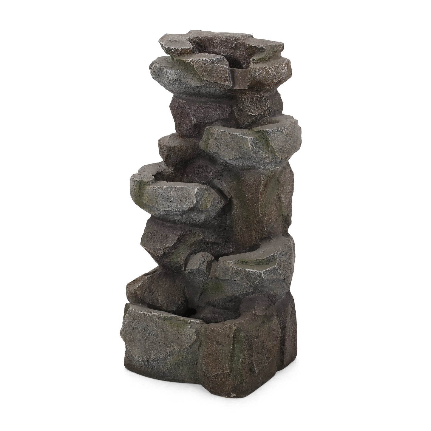 APACHE 4 TIER FOUNTAIN, Candler Outdoor Fountain, Stone Gray, No Assembly Required