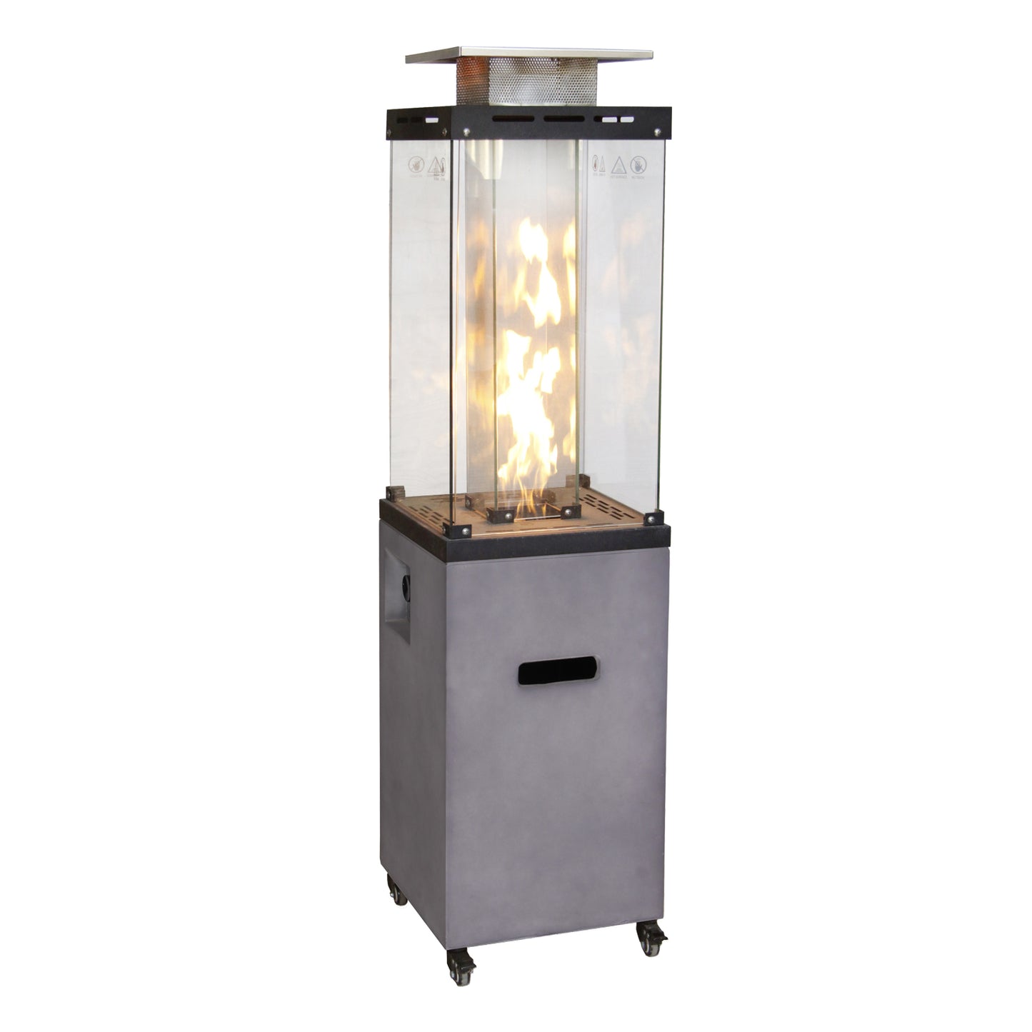 16 Inch x 61 Inch Height Outdoor Propane Gas Fire Heater With Tempered Glass