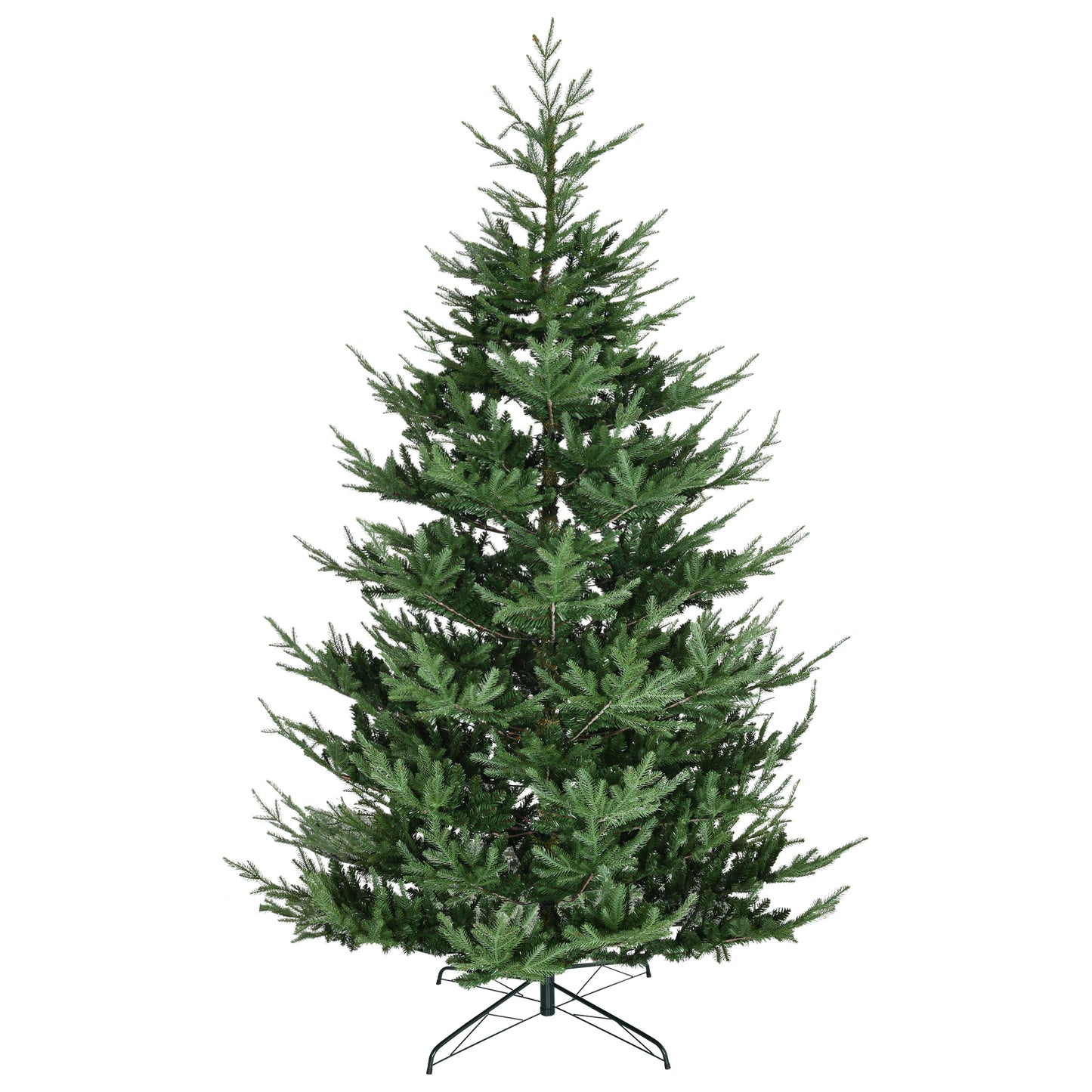 HOMCOM 9 Foot Artificial Christmas Tree, Pine Hinged Xmas Tree with 1939 Realistic Branches, Steel Base, Auto Open, Green