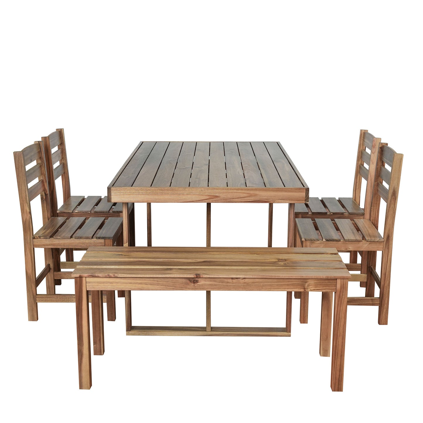 U_Style   High-quality Acacia Wood Outdoor Table and Chair Set, Suitable for Patio, Balcony, Backyard