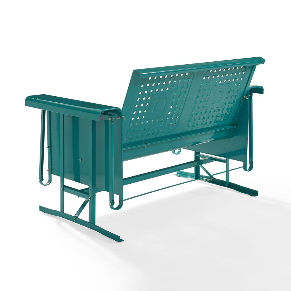 Bates Outdoor Metal Loveseat Glider Turquoise