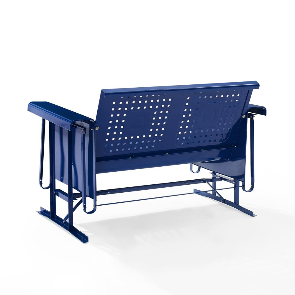 Bates Outdoor Metal Loveseat Glider Navy