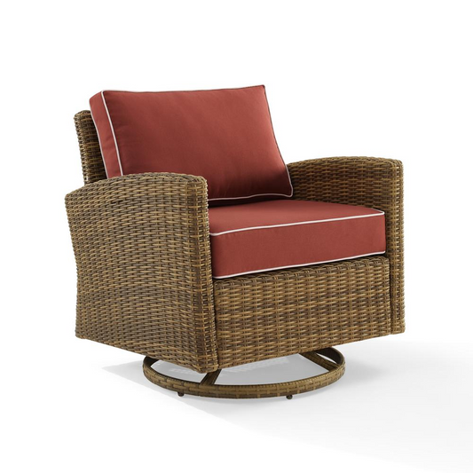 Bradenton Outdoor Wicker Swivel Rocker Chair Sangria/Weathered Brown