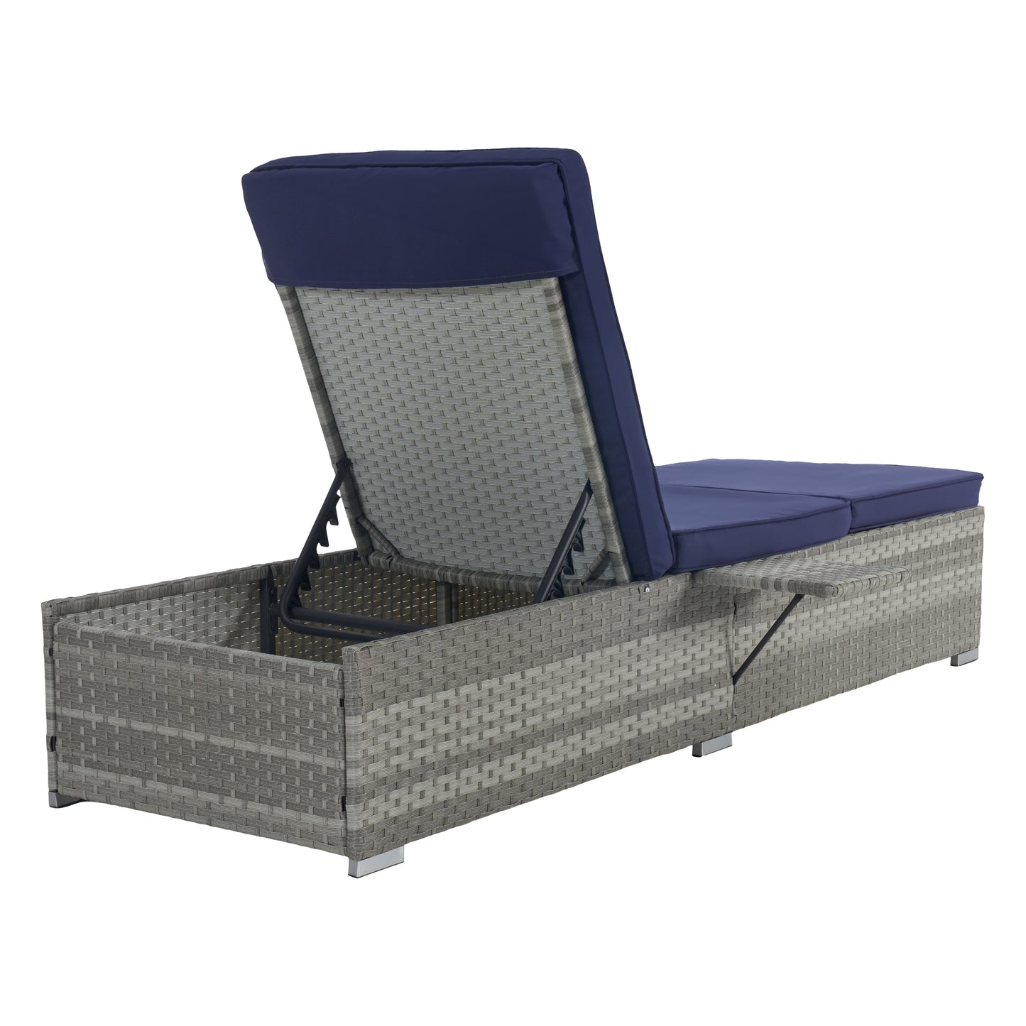 OUTDOOR  SOFA  PE RATTAN FURNITURE  DECK CHAIR GRAY RATTAN