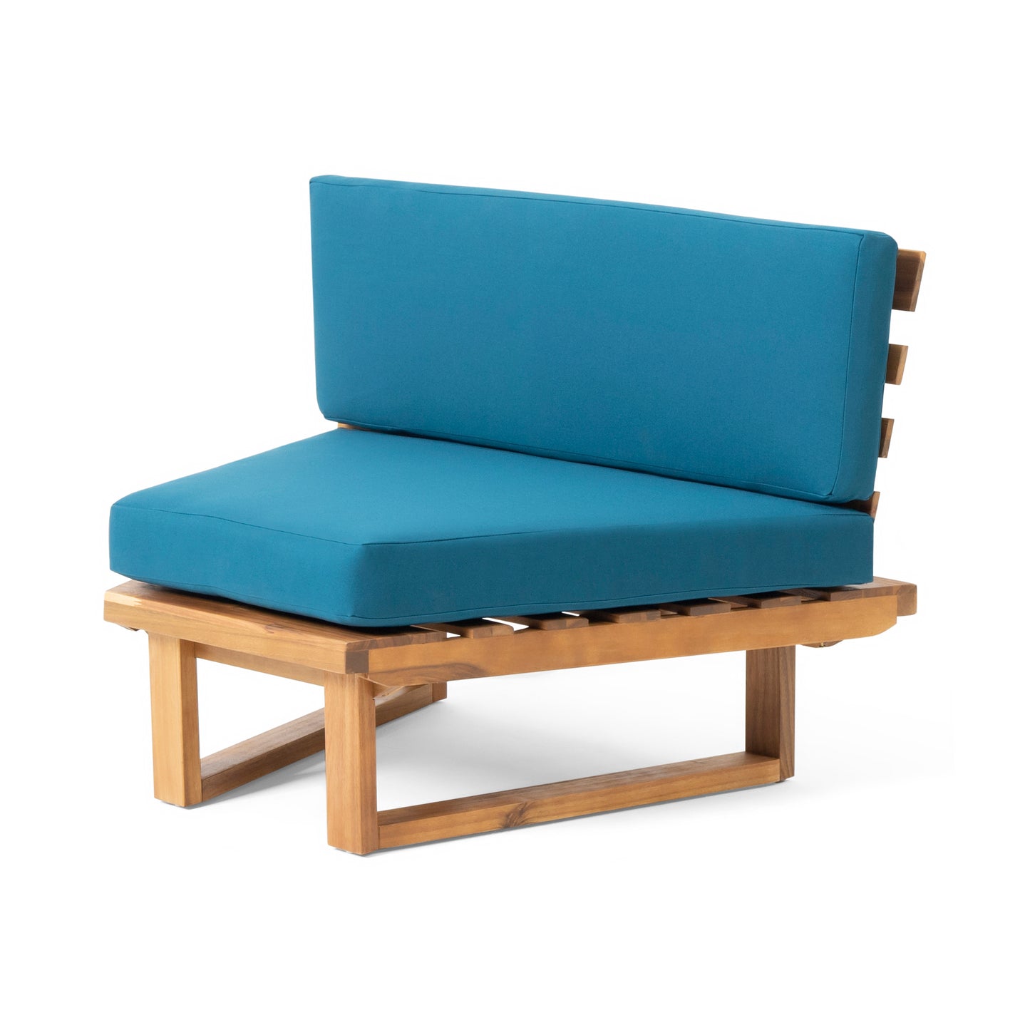 MIRABELLE CORNER CHAIR + COFFEE TABLE, TEAL