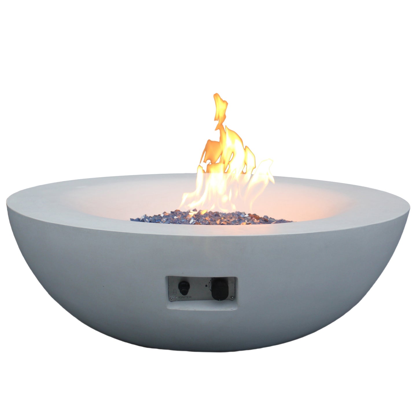 42 Inch Outdoor Concrete Propane gas Fire Pit bowl in Antique white color