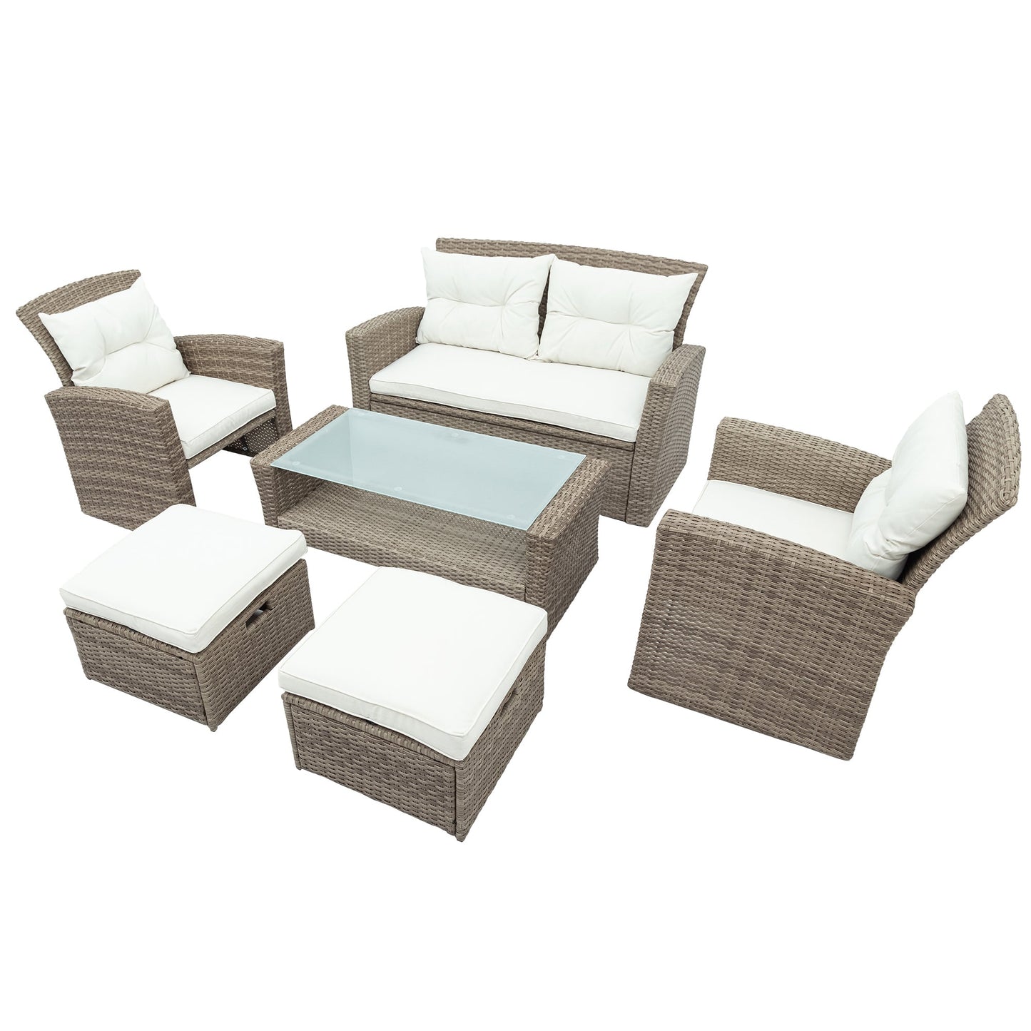 Patio Furniture Set, 4 Piece Outdoor Conversation Set All Weather