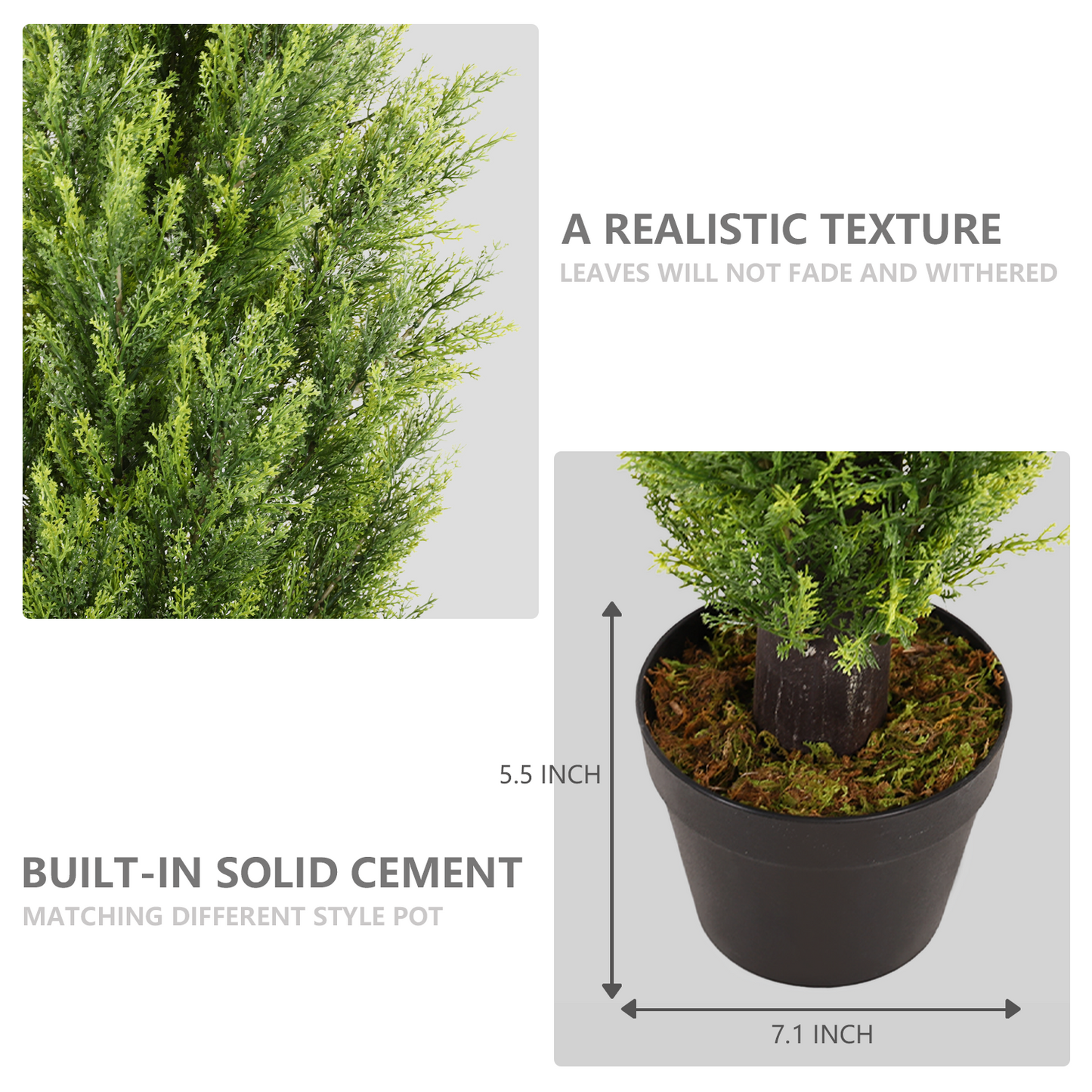 Faux Boxwood Pine Greenery Trees Plantas Artificiales For Decor Christmas-like Artificial Cedar Cypress Plants 2pcs/set