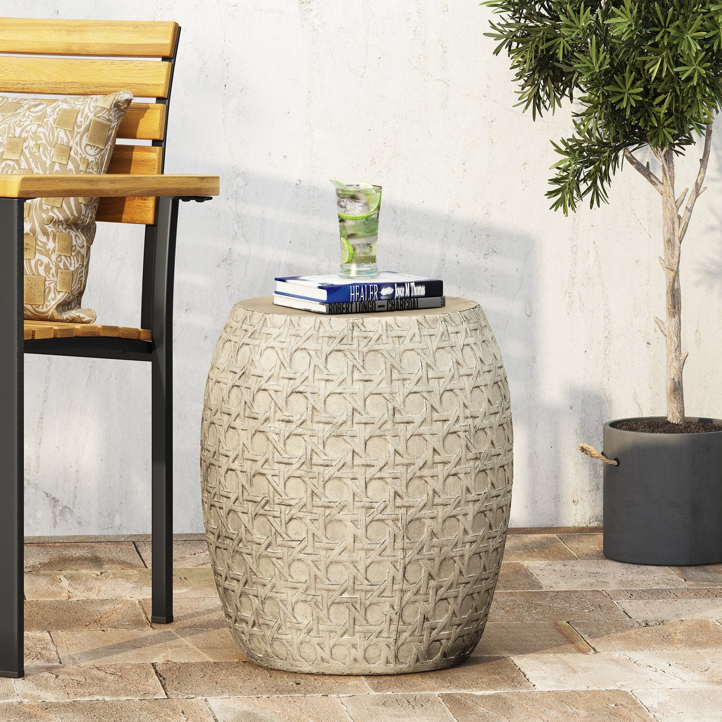 Outdoor LightWeight Concrete Side Table