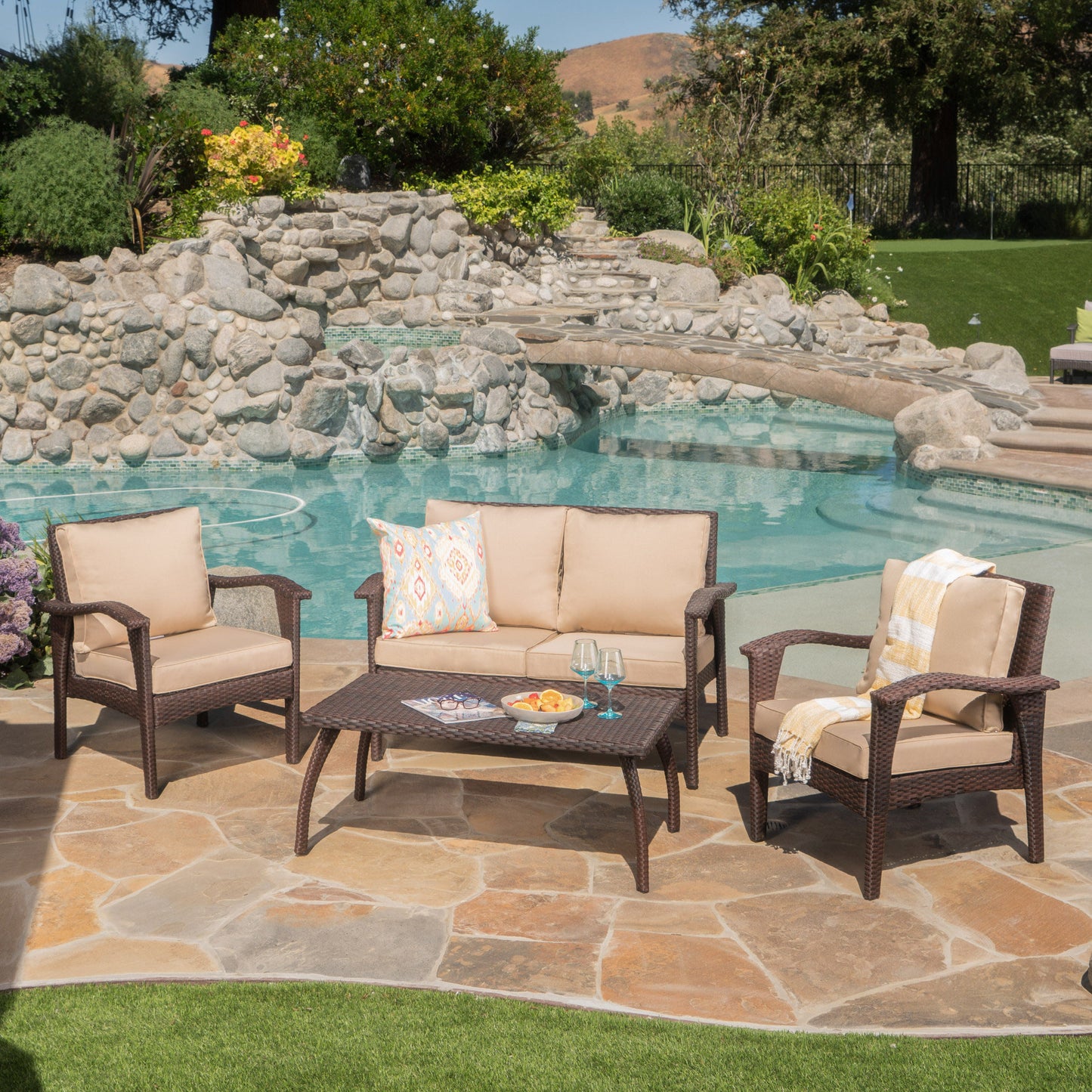 HONOLULU 4PC PE WICKER SET (KD)