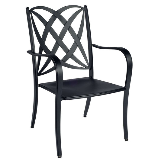 Apollo Cast Aluminum Dining Arm Chair - Stackable (No Cushion)