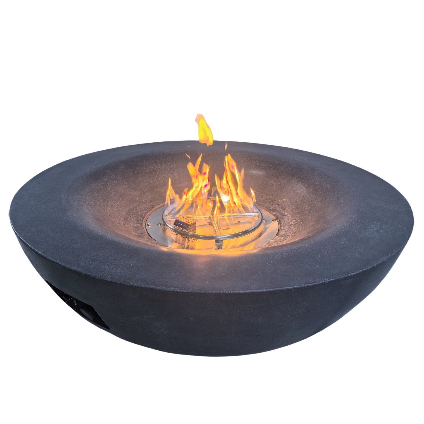 42 Inch Outdoor Concrete Propane gas Fire Pit bowl in Dark Gray color