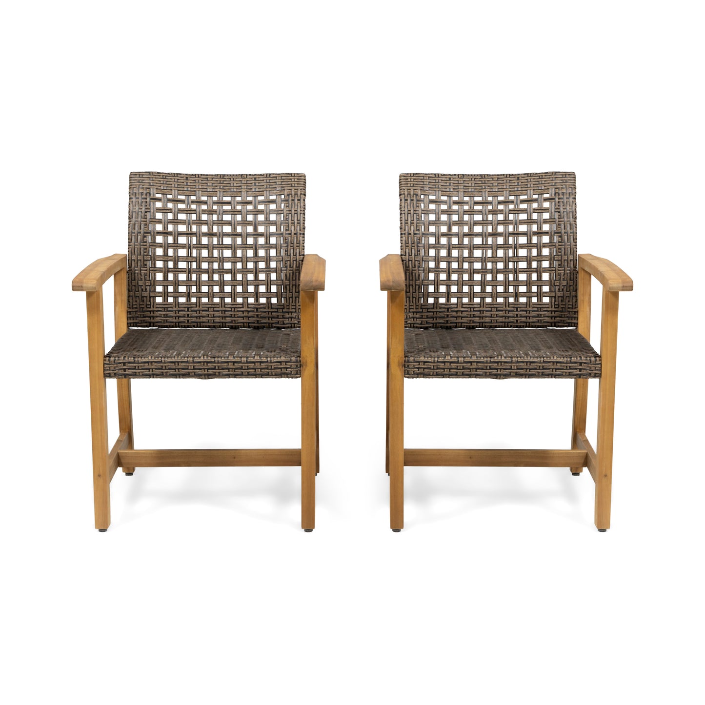 HAMPTON WOOD AND WICKER DINING CHAIR( SET OF 2 )