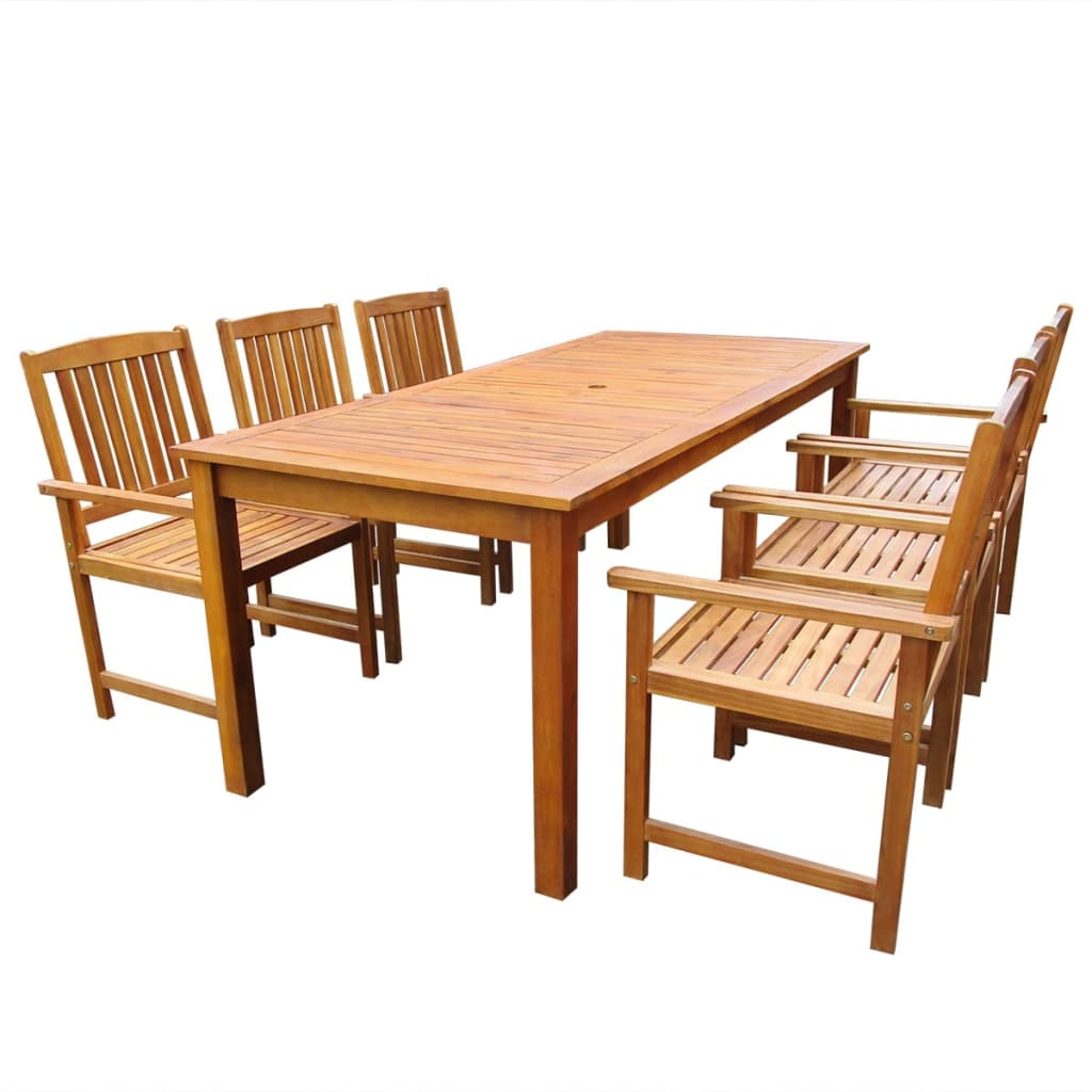 5 Piece Outdoor Dining Set Gray Solid Acacia Wood