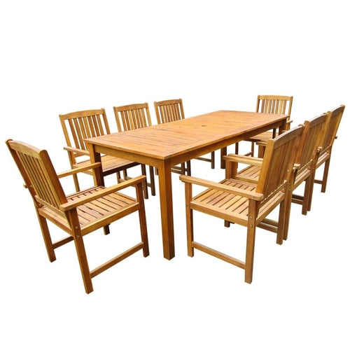 5 Piece Outdoor Dining Set Gray Solid Acacia Wood